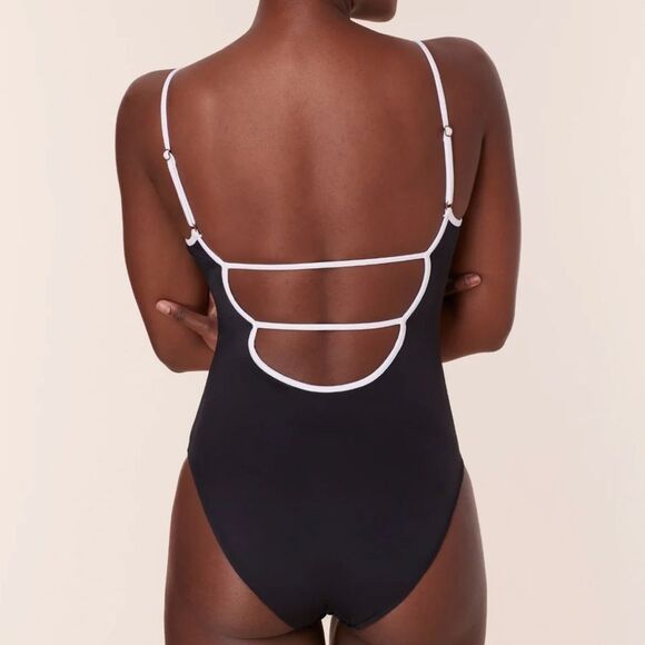 Andie x Mindy The Bells One Piece LT Swimsuit Black size Medium NWT long torso - Picture 2 of 10